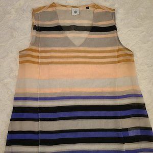 LN Cabi Striped Sleeveless Blouse Size Medium